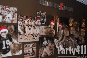 Vinyl Santa hats in heads of the players photos