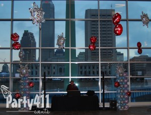 Dancefloor decorations for a Casino Winter Wonderland Theme