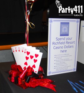 Casino theme centerpieces