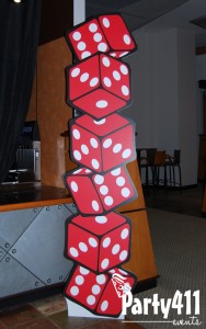 Custom dice columns designed by Party411 Events